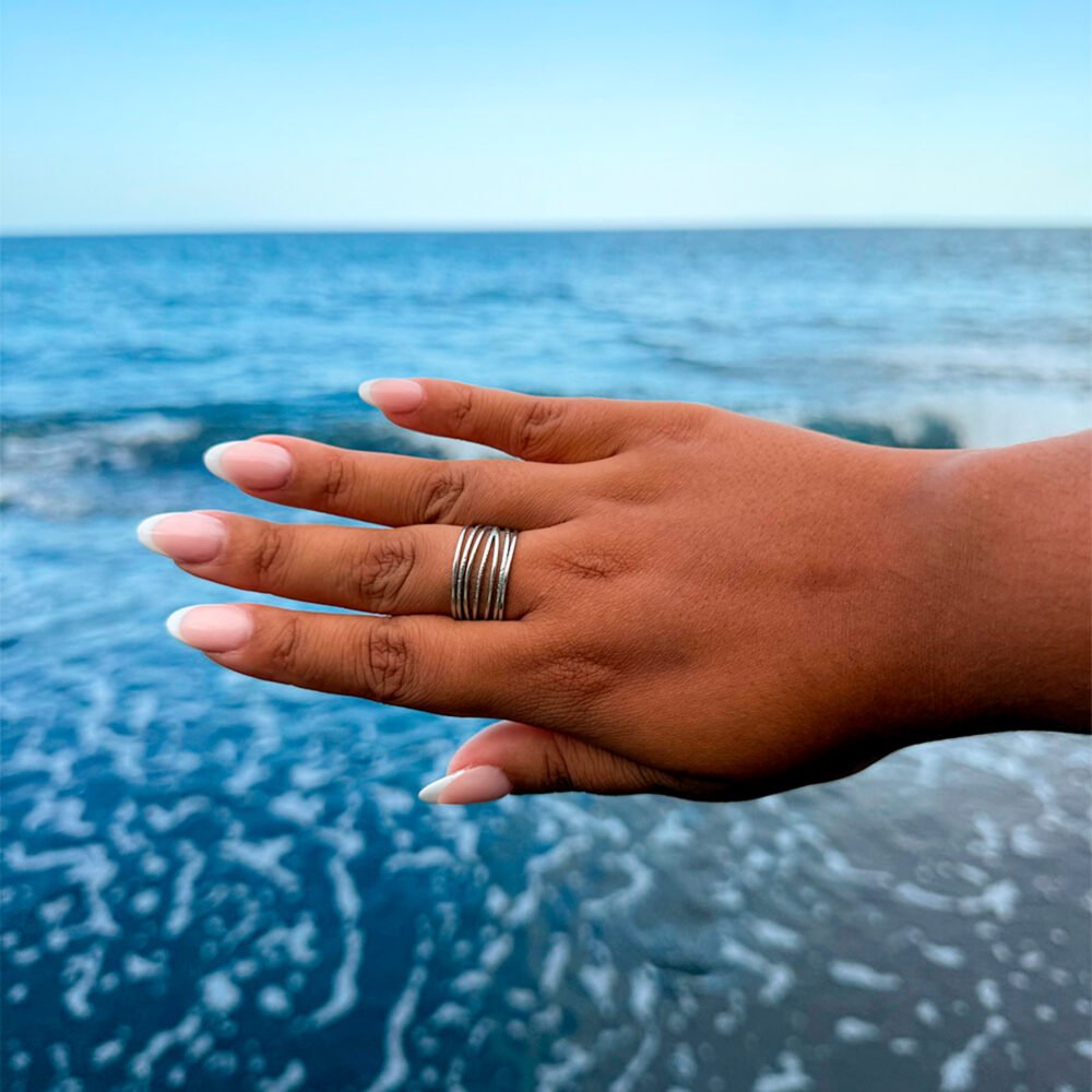 Anillo Ondas Plateado - Imagen 2