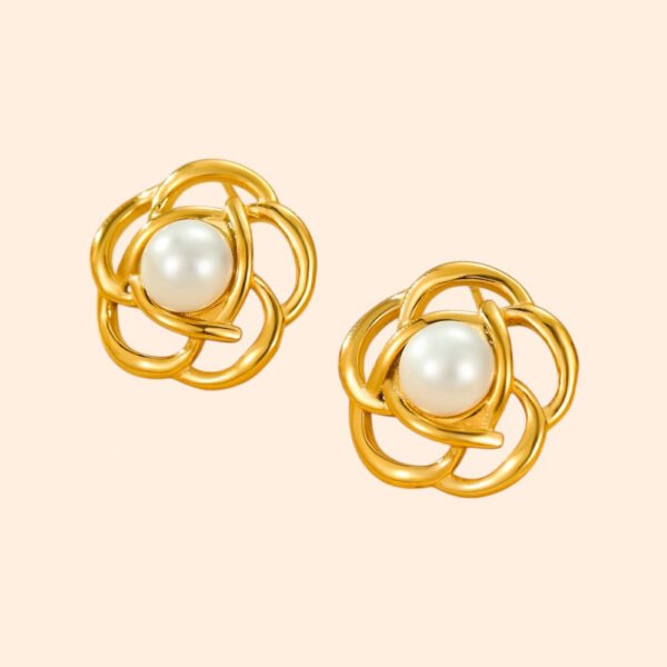 Pendientes Flor Perlada