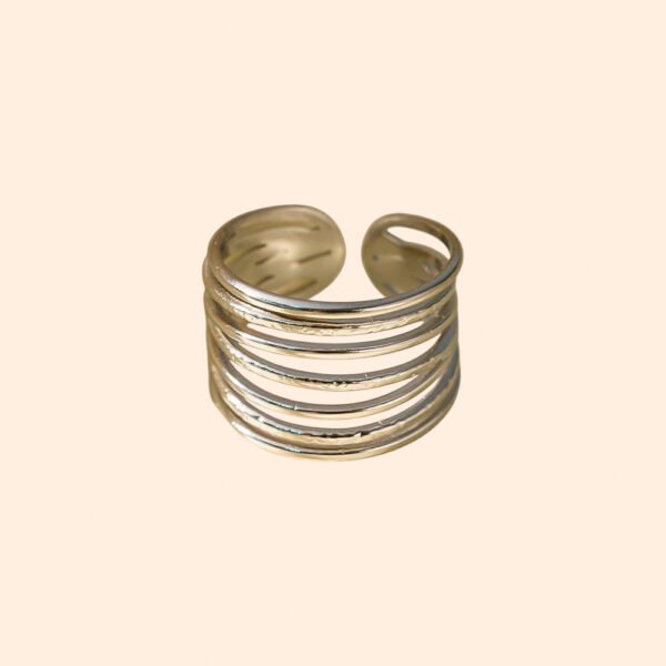 Anillo Ondas Plateado