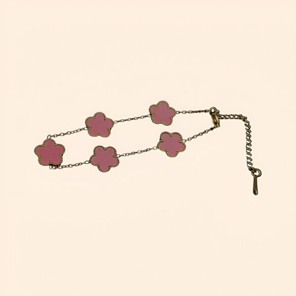 Pulsera trébol rosa