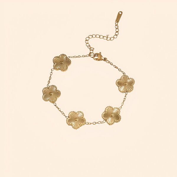 Pulsera trébol dorada